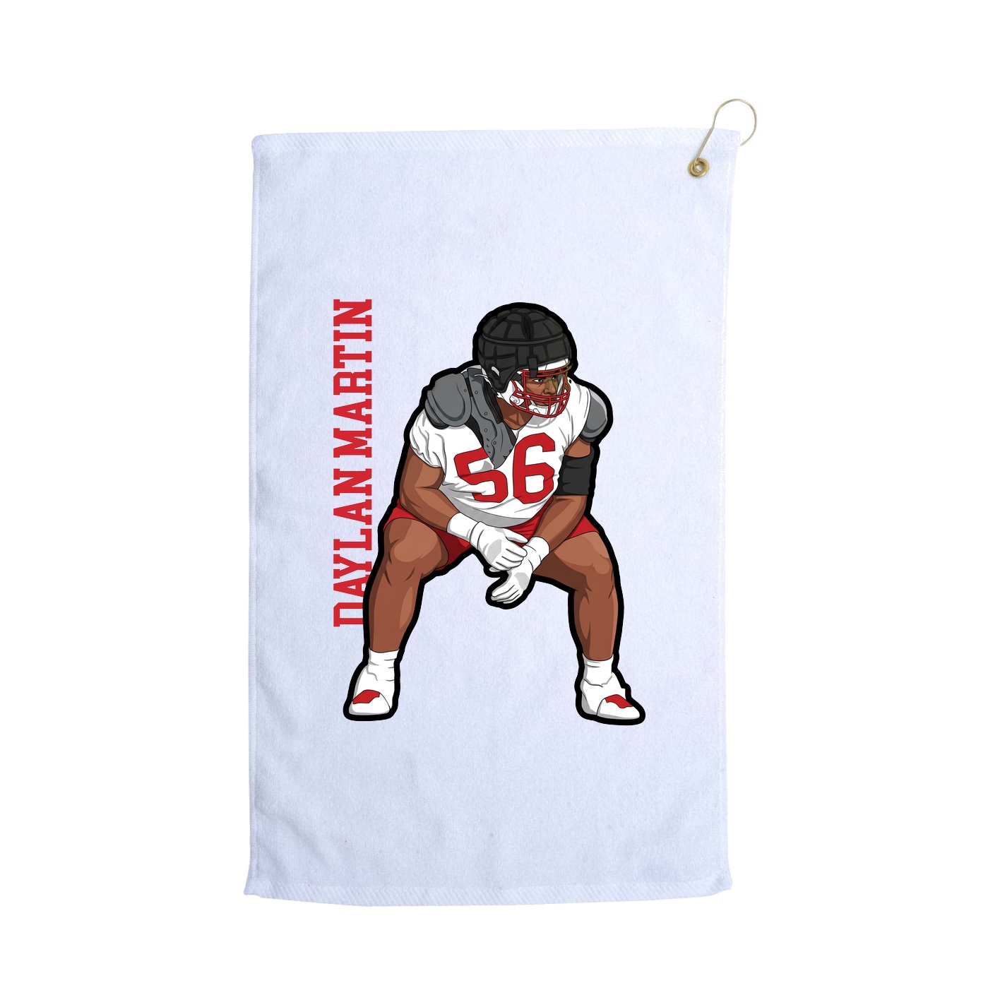 Golf Towel — Name Vertical in White