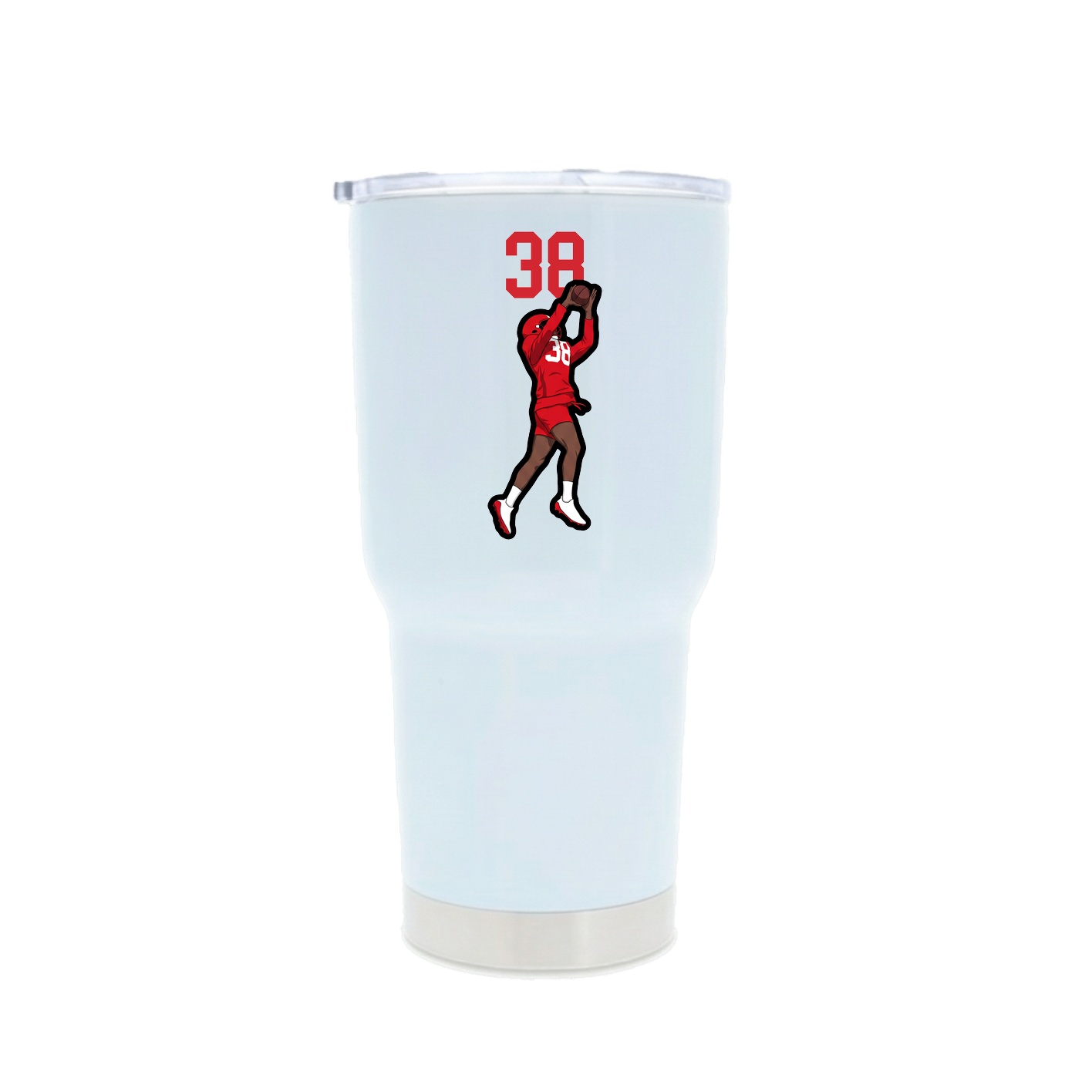 30oz Stainless Steel Tumbler — Number Top in White