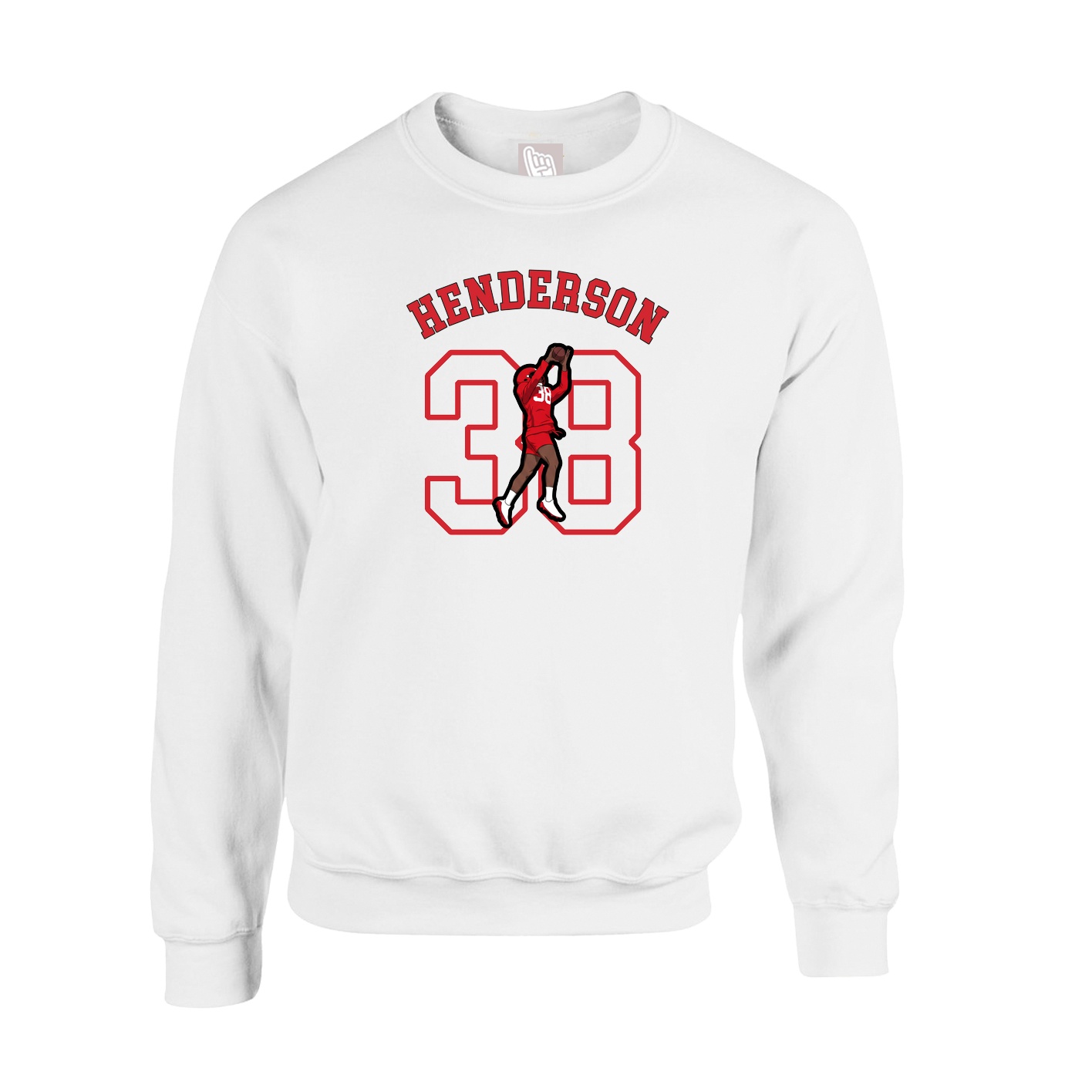 Fleece Crew — Shirsey Arch in White