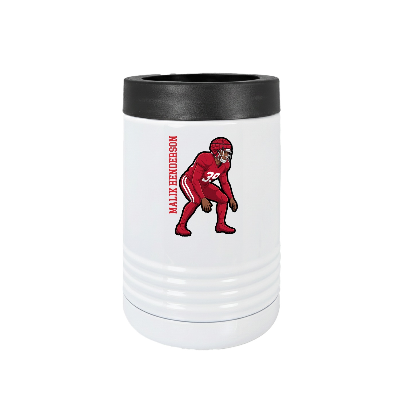 Beverage Holder — Name Vertical in White