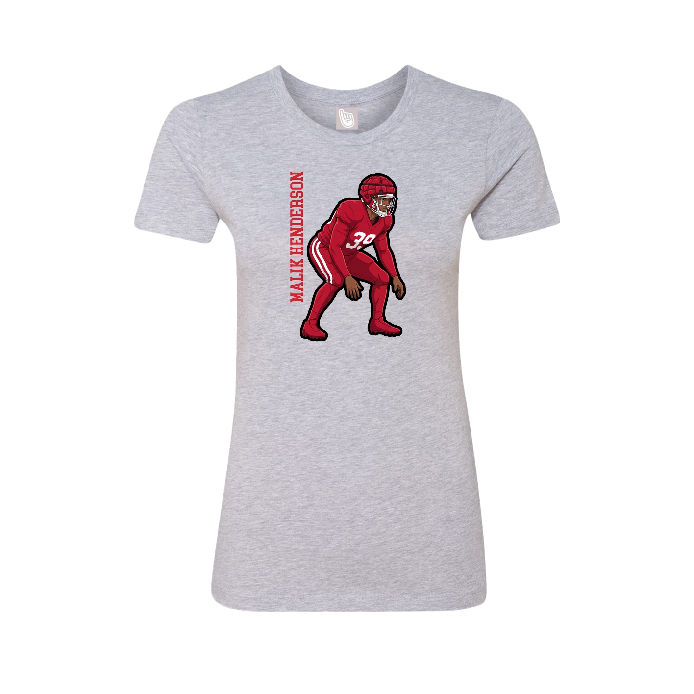 Womens Tee — Name Vertical in Grey
