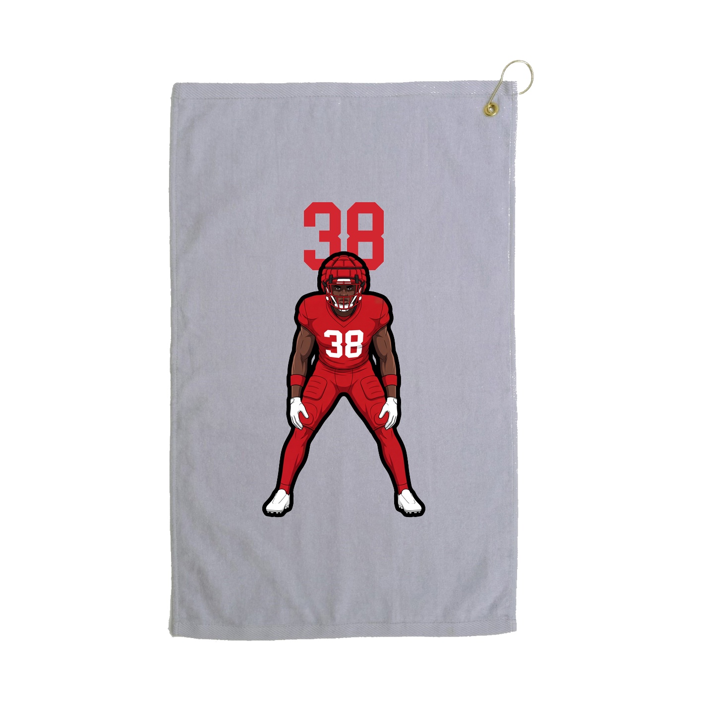 Golf Towel — Number Top in Grey
