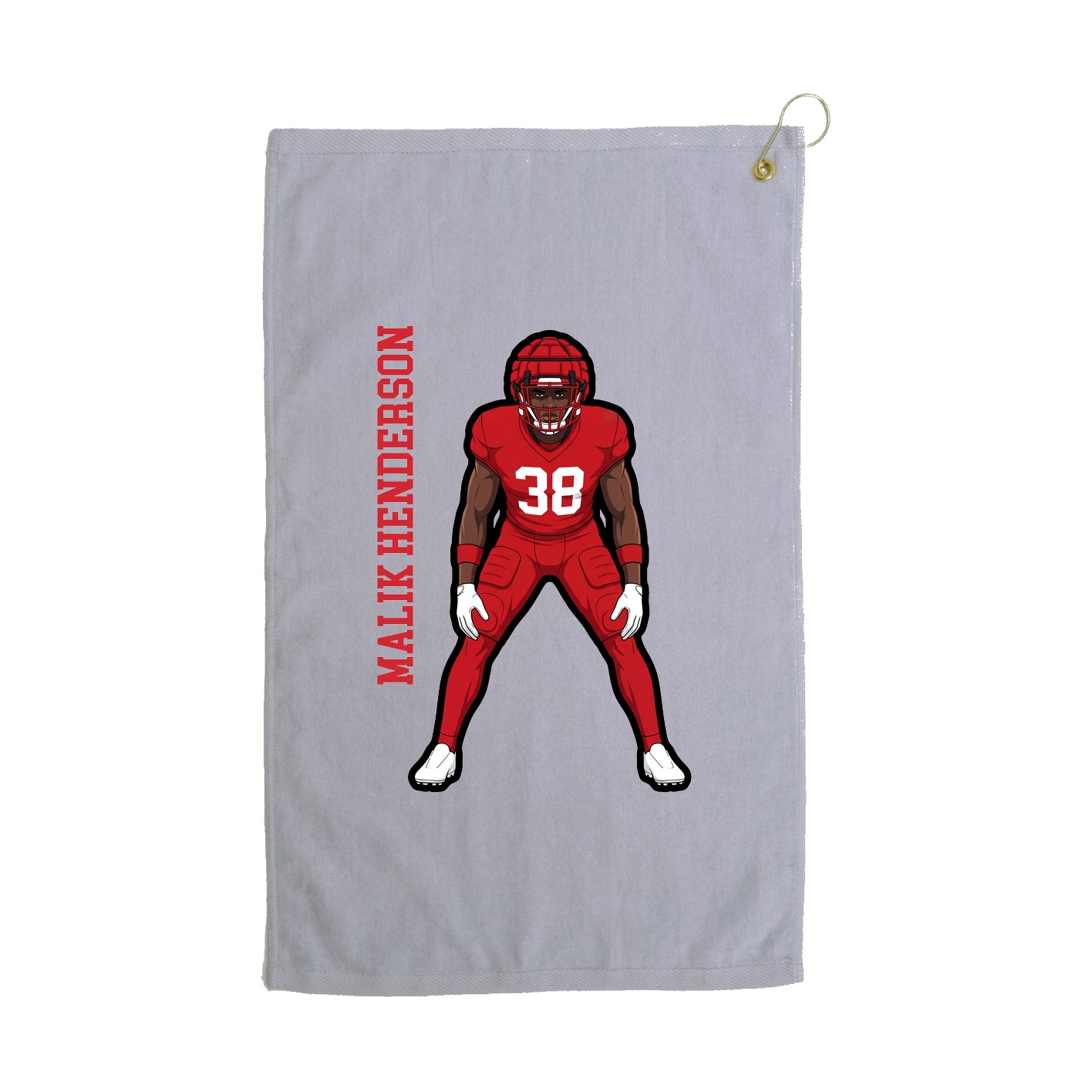 Golf Towel — Name Vertical in Grey