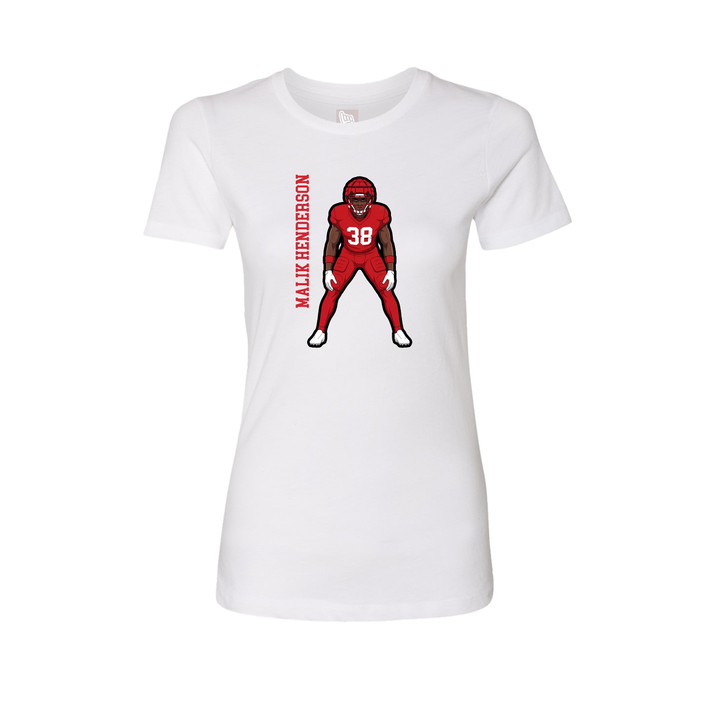 Womens Tee — Name Vertical in White
