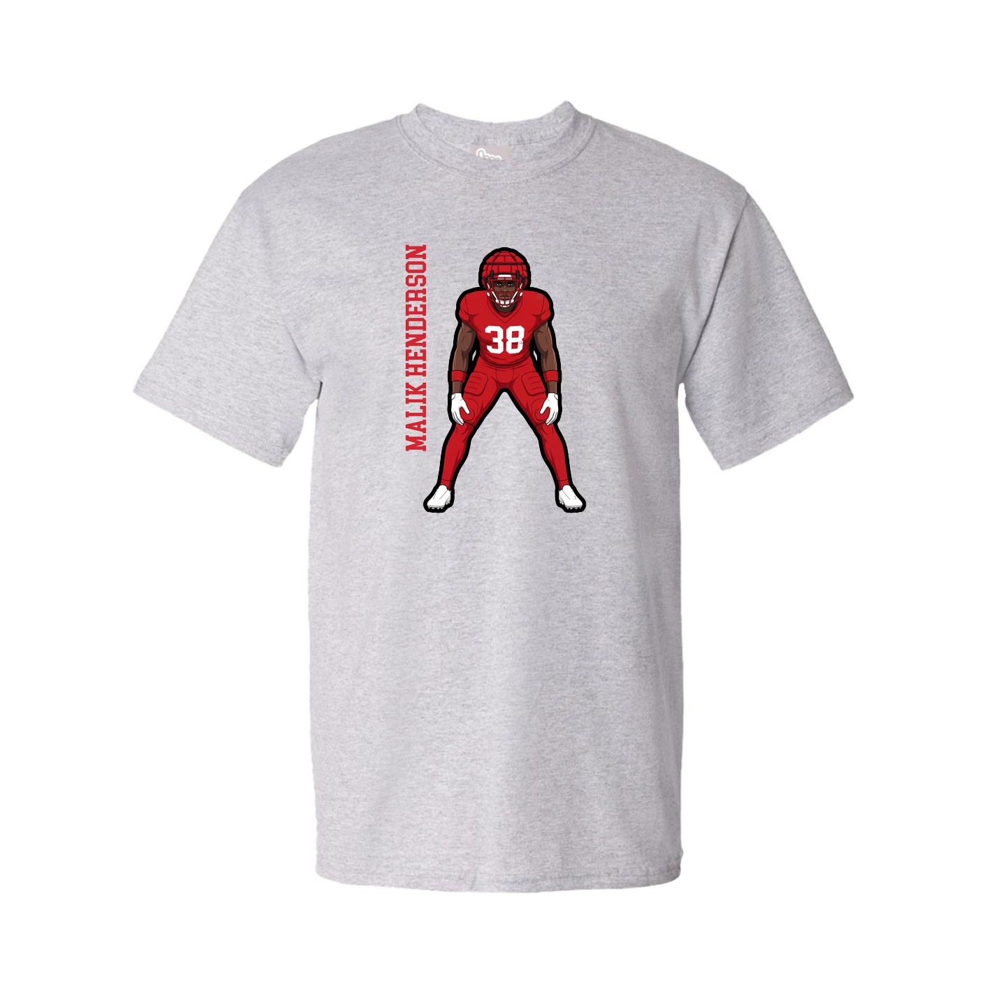 Youth Tee — Name Vertical in Grey