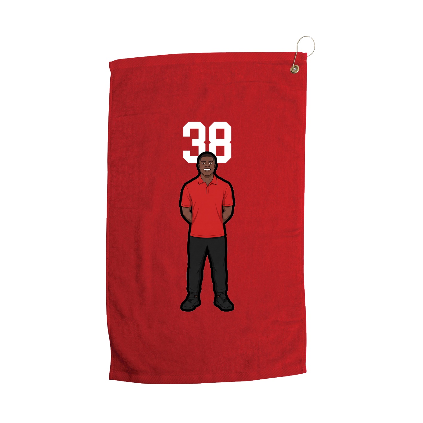 Golf Towel — Number Top in Red