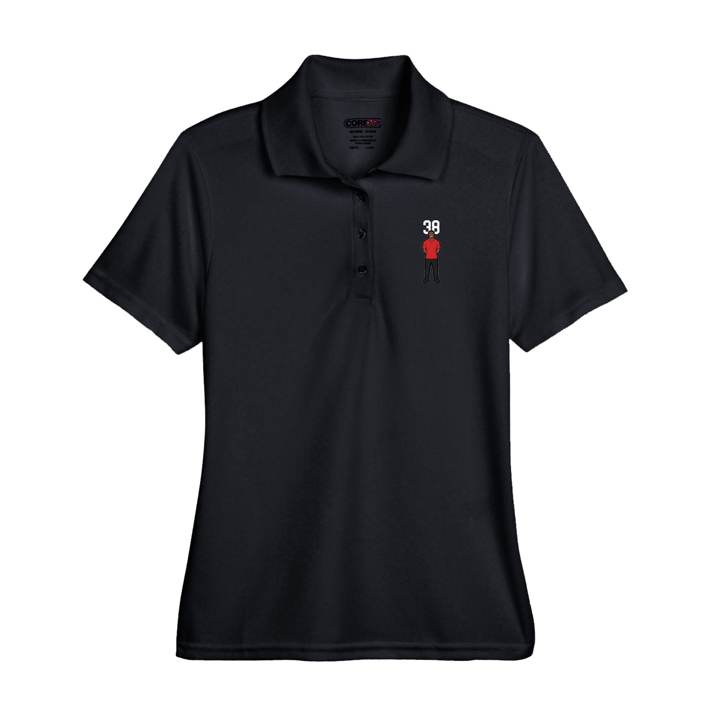 Performance Polo — Number Top in Black