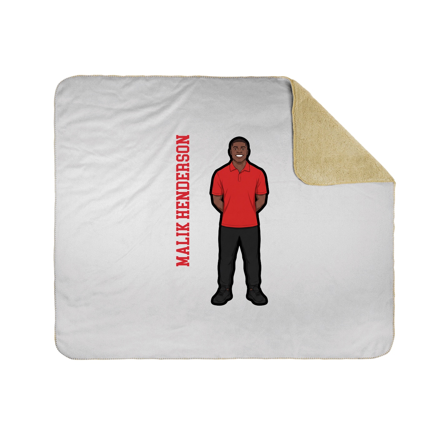 Throw Blanket — Name Vertical in White