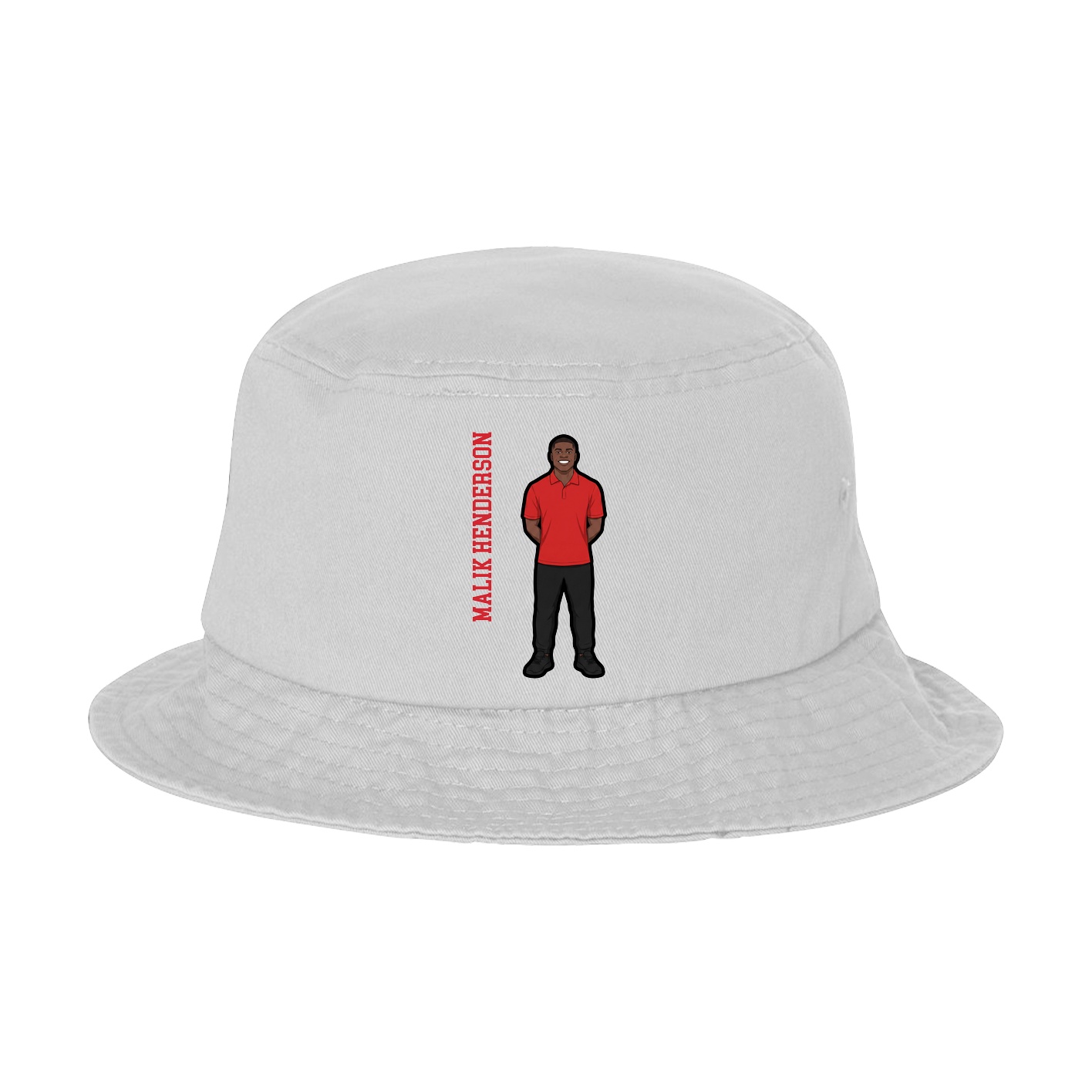 Bucket Cap — Name Vertical in White