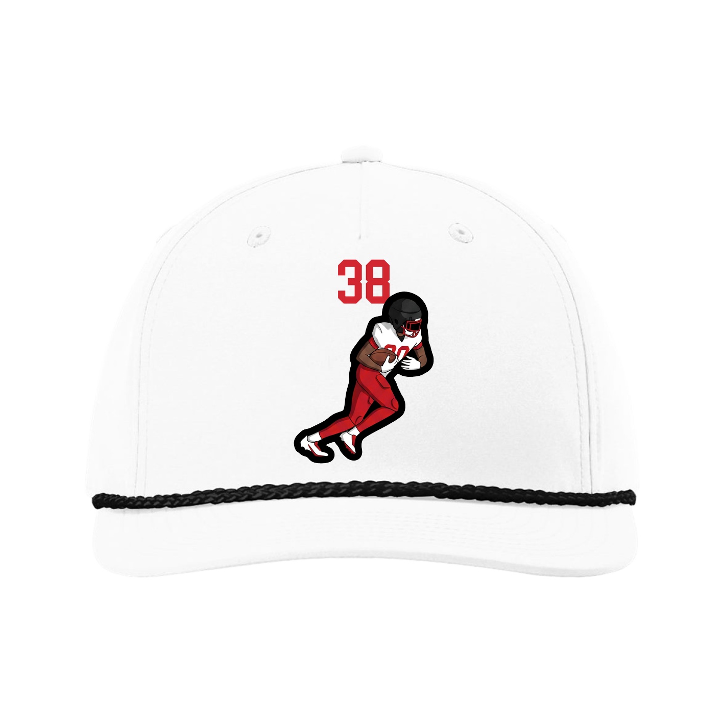 Five-Panel Classic Rope Cap — Number Top in White