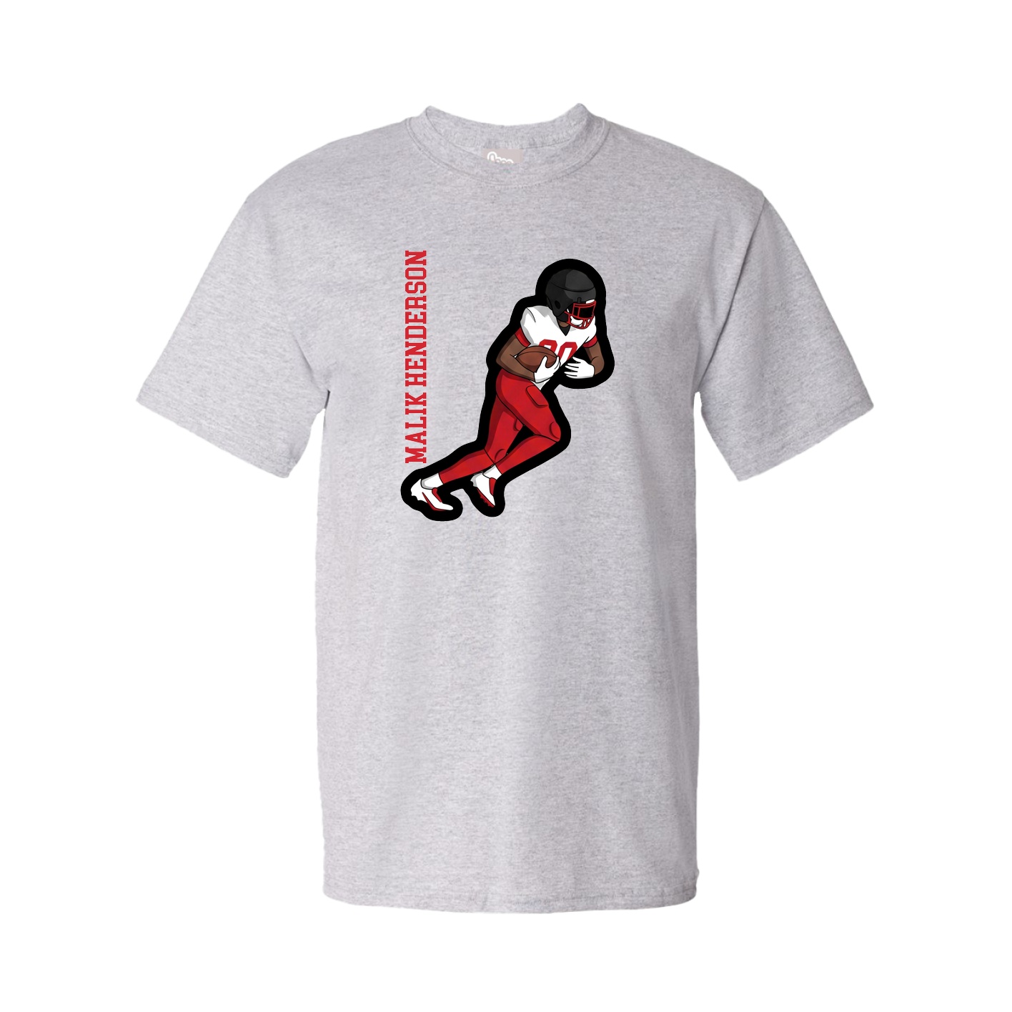 Youth Tee — Name Vertical in Grey