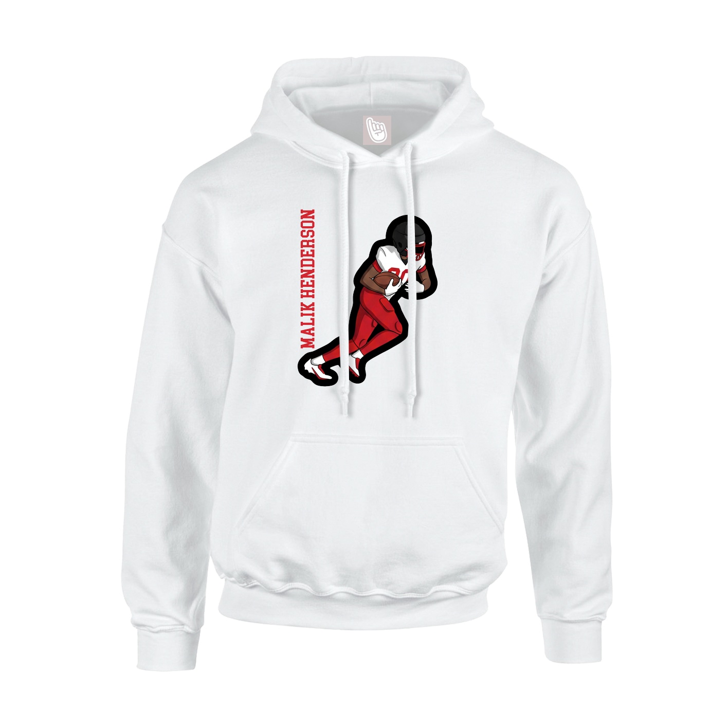 Youth Hoodie — Name Vertical in White
