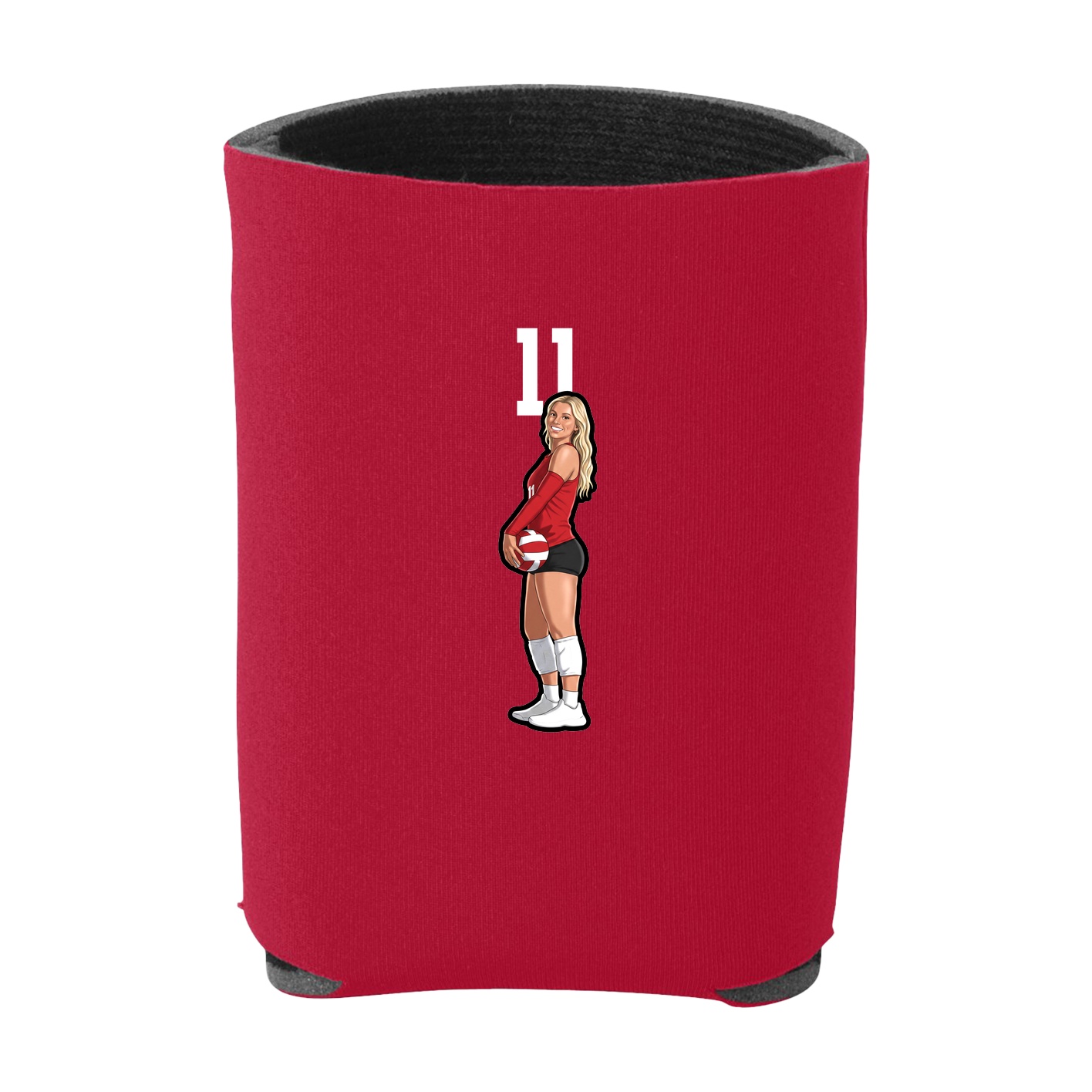 Can Holder — Number Top in Red