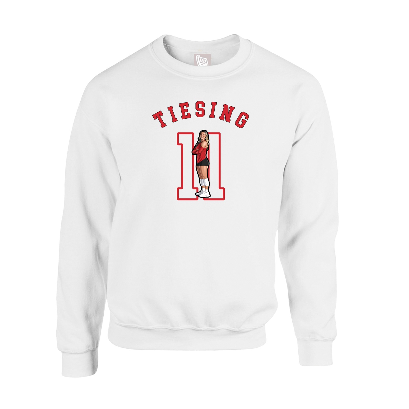 Fleece Crew — Shirsey Arch in White
