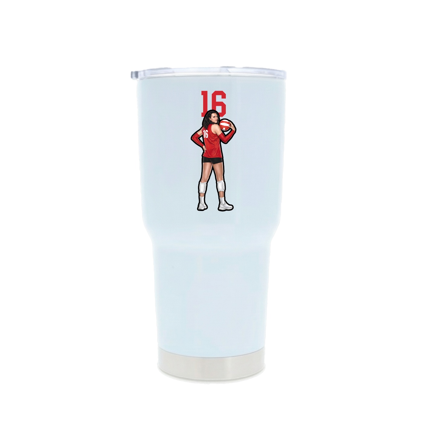 30oz Stainless Steel Tumbler — Number Top in White