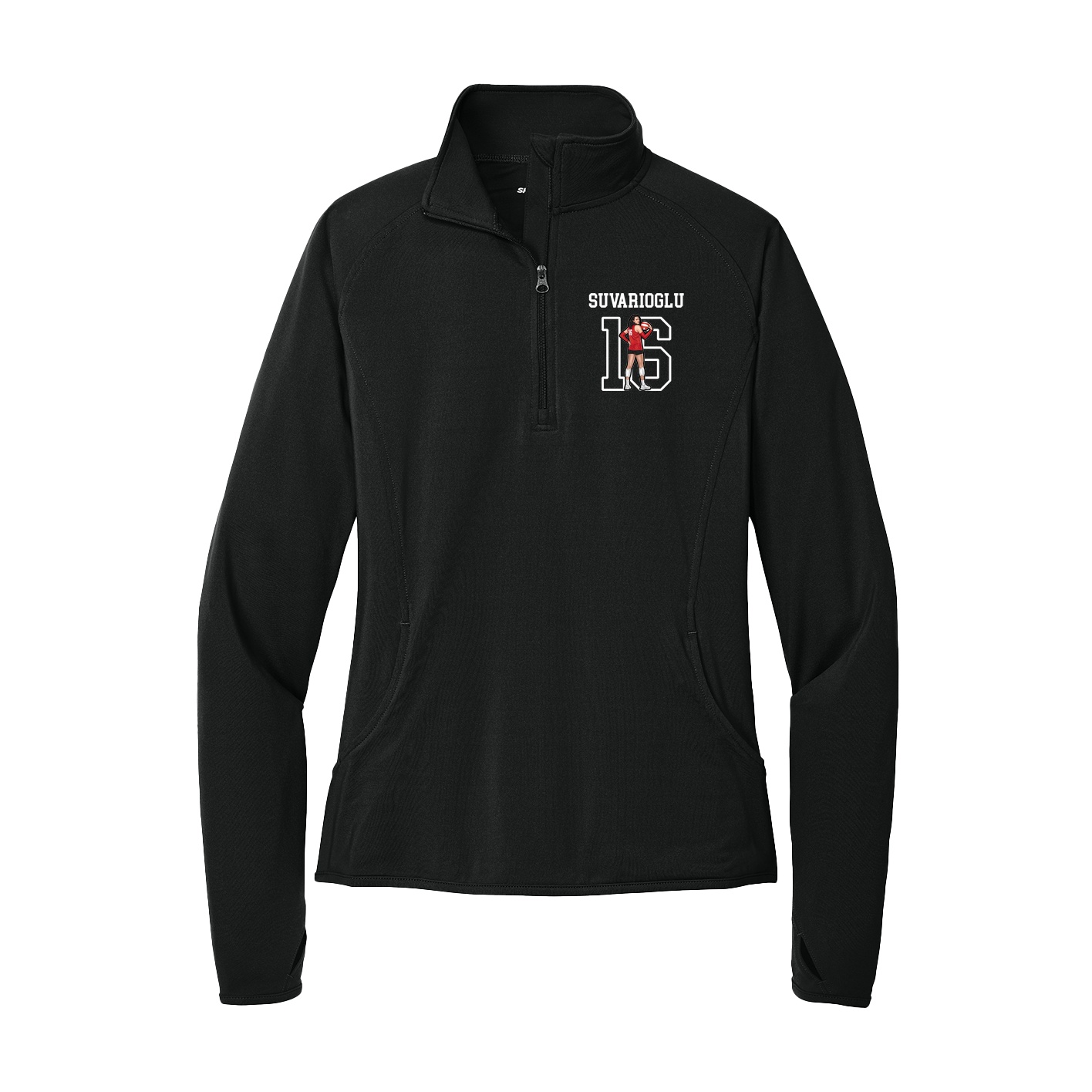 Women's Q-Zip Pullover — Shirsey in Black