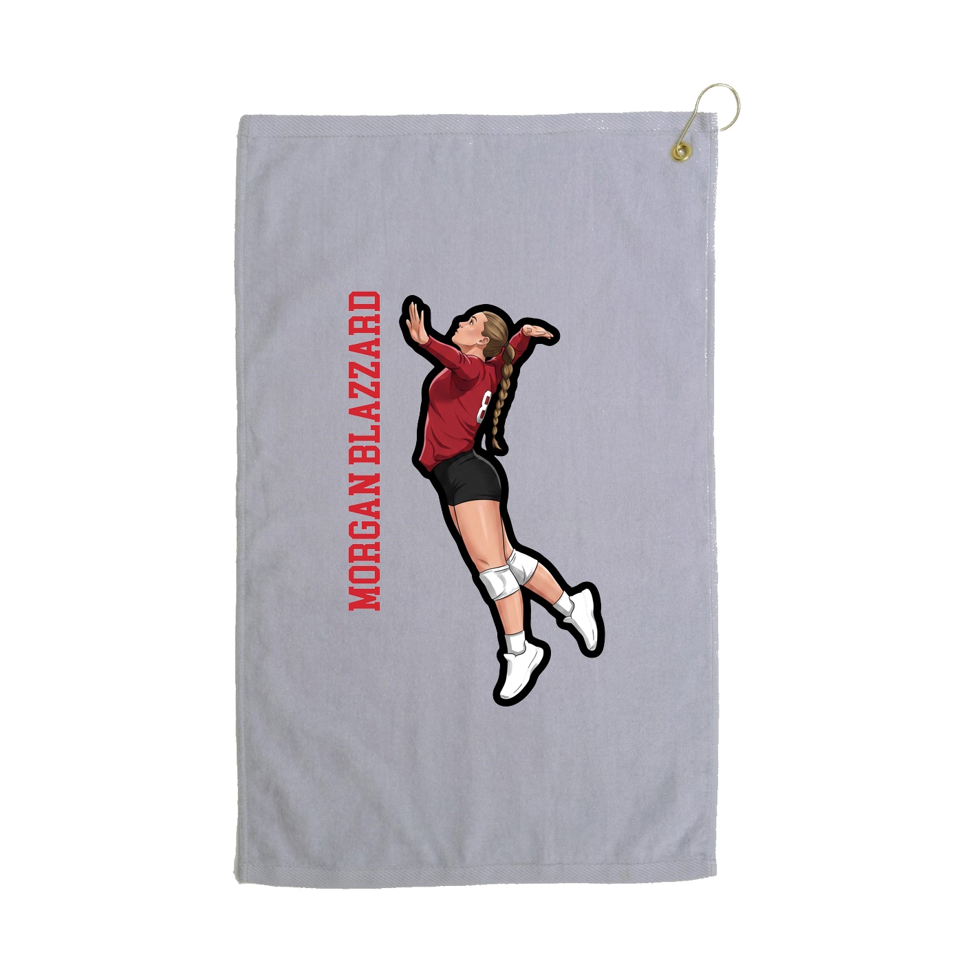 Golf Towel — Name Vertical in Grey