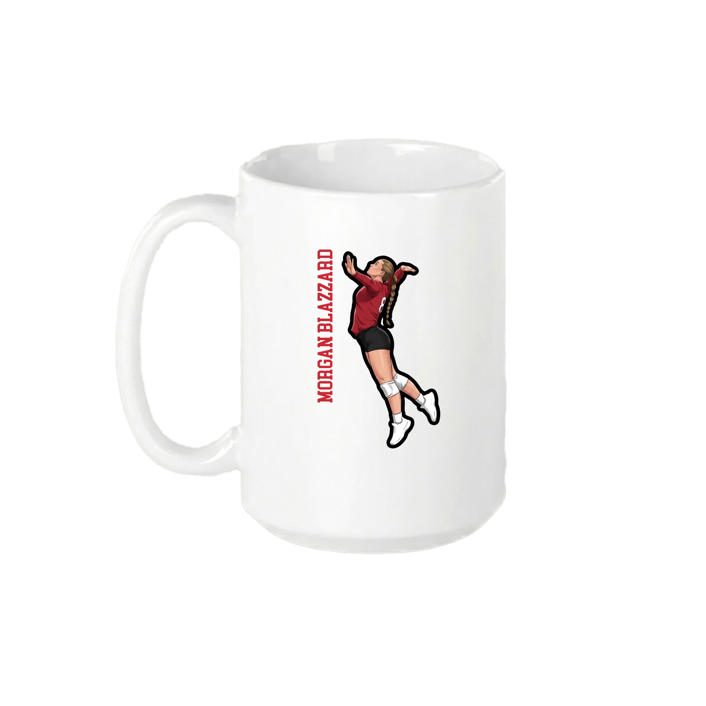 15oz Coffee Mug — Name Vertical in White
