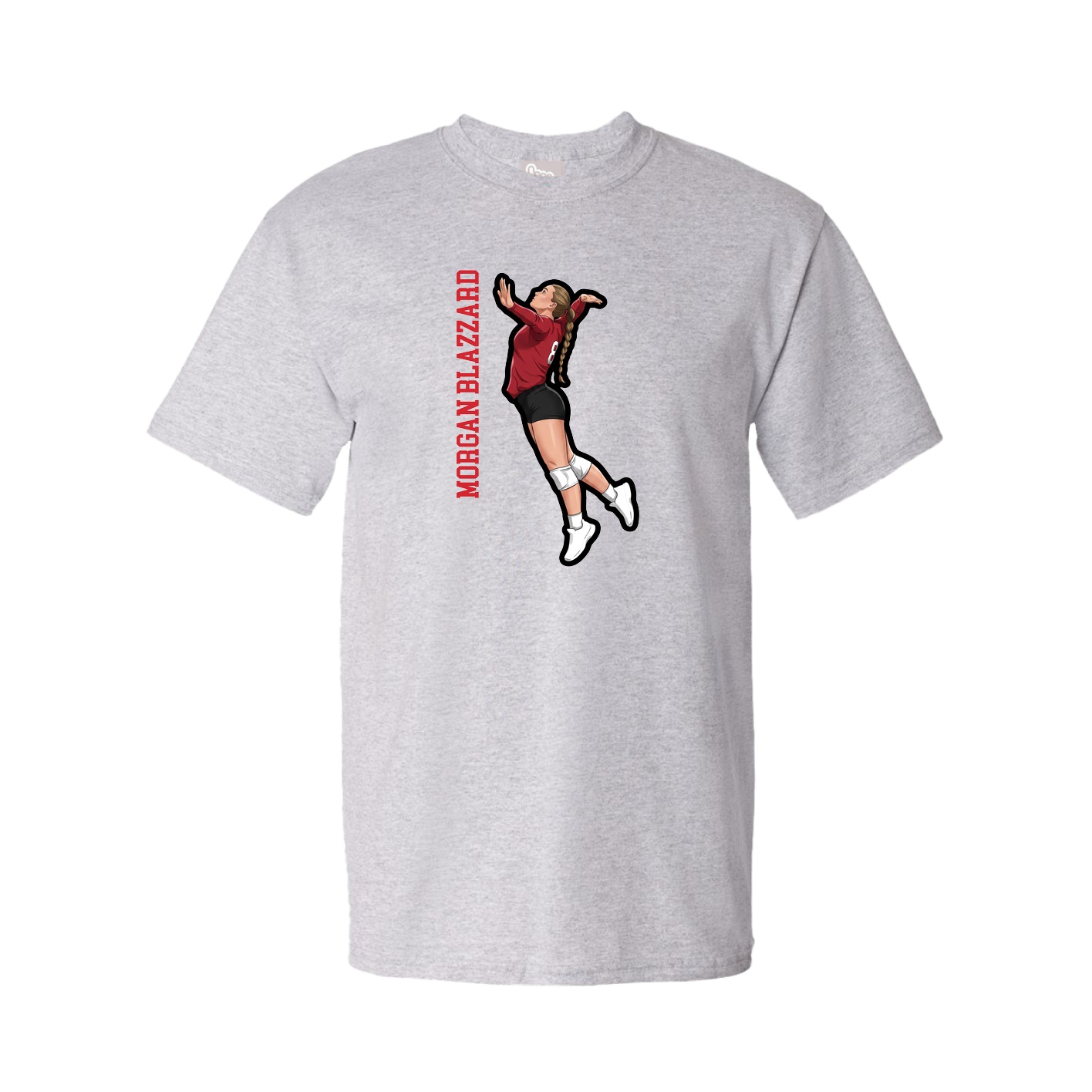 Tee — Name Vertical in Grey