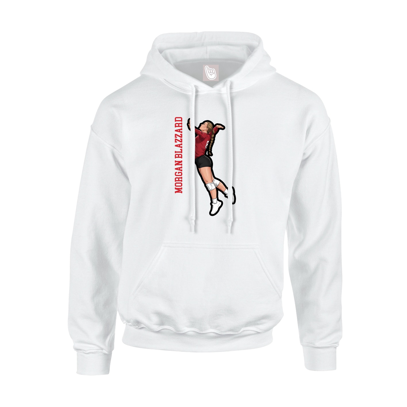 Youth Hoodie — Name Vertical in White