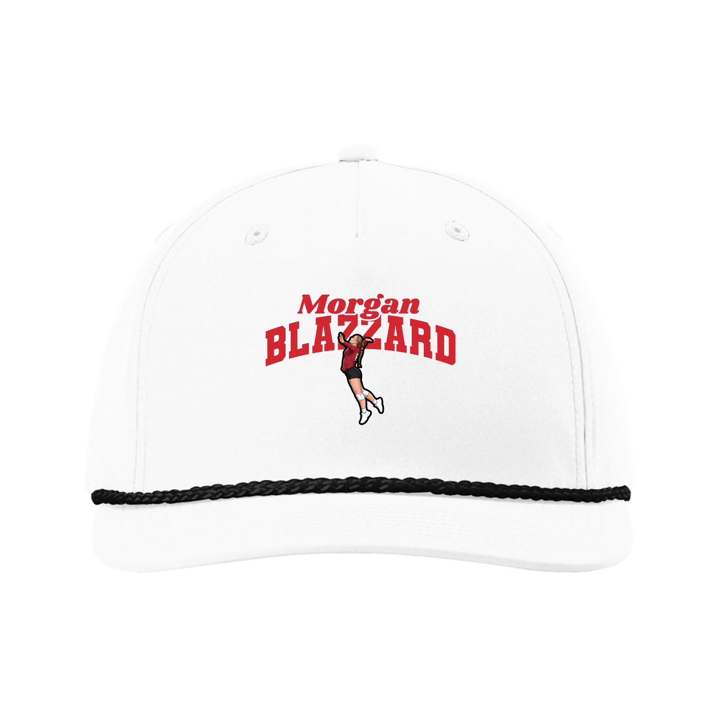 Five-Panel Classic Rope Cap — Signature Arch in White