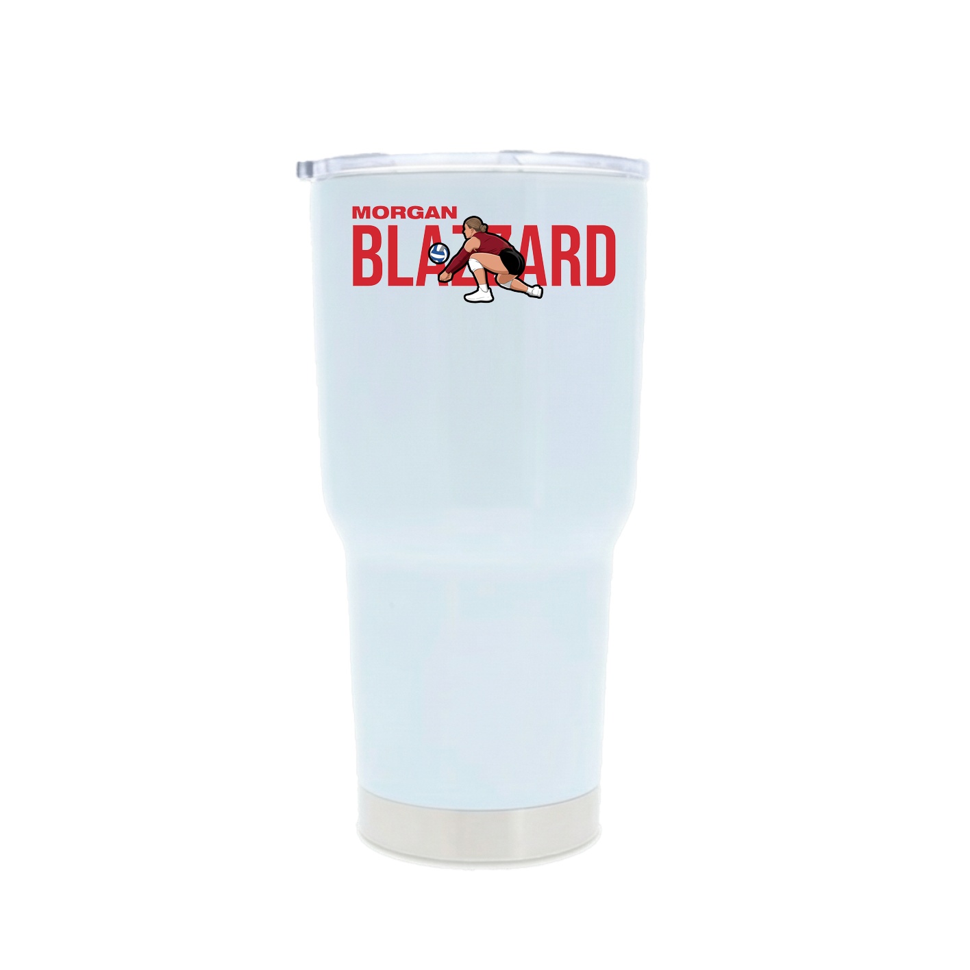30oz Stainless Steel Tumbler — Player Name in White