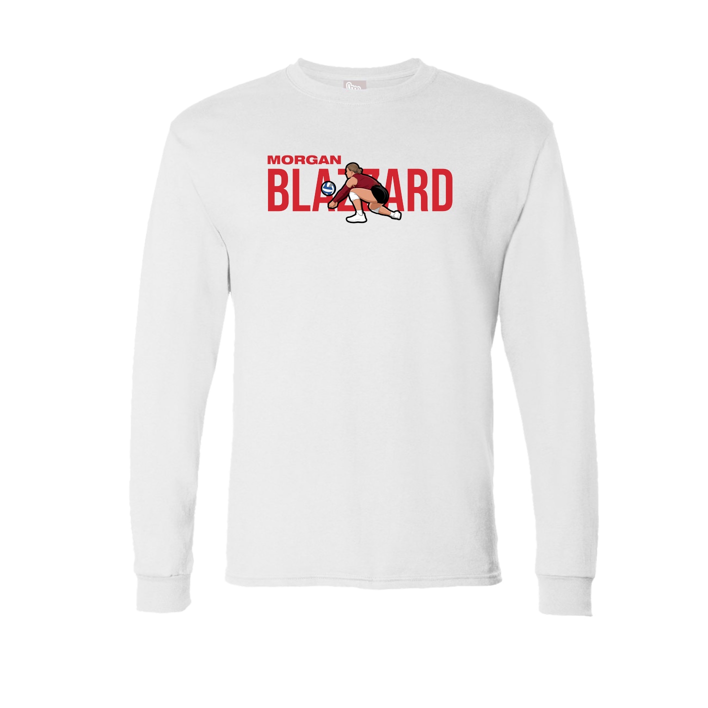 Long Sleeve Tee — Player Name in White