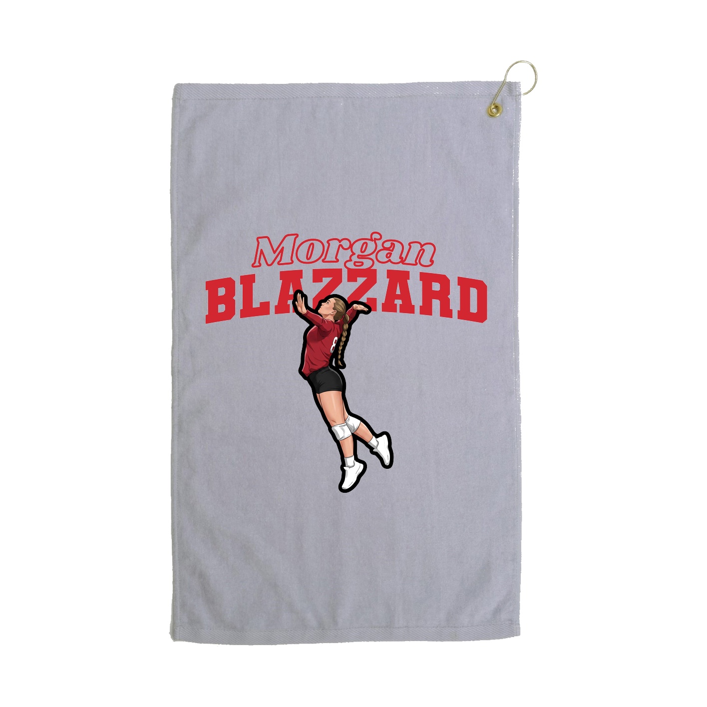 Golf Towel — Name Arch in Grey