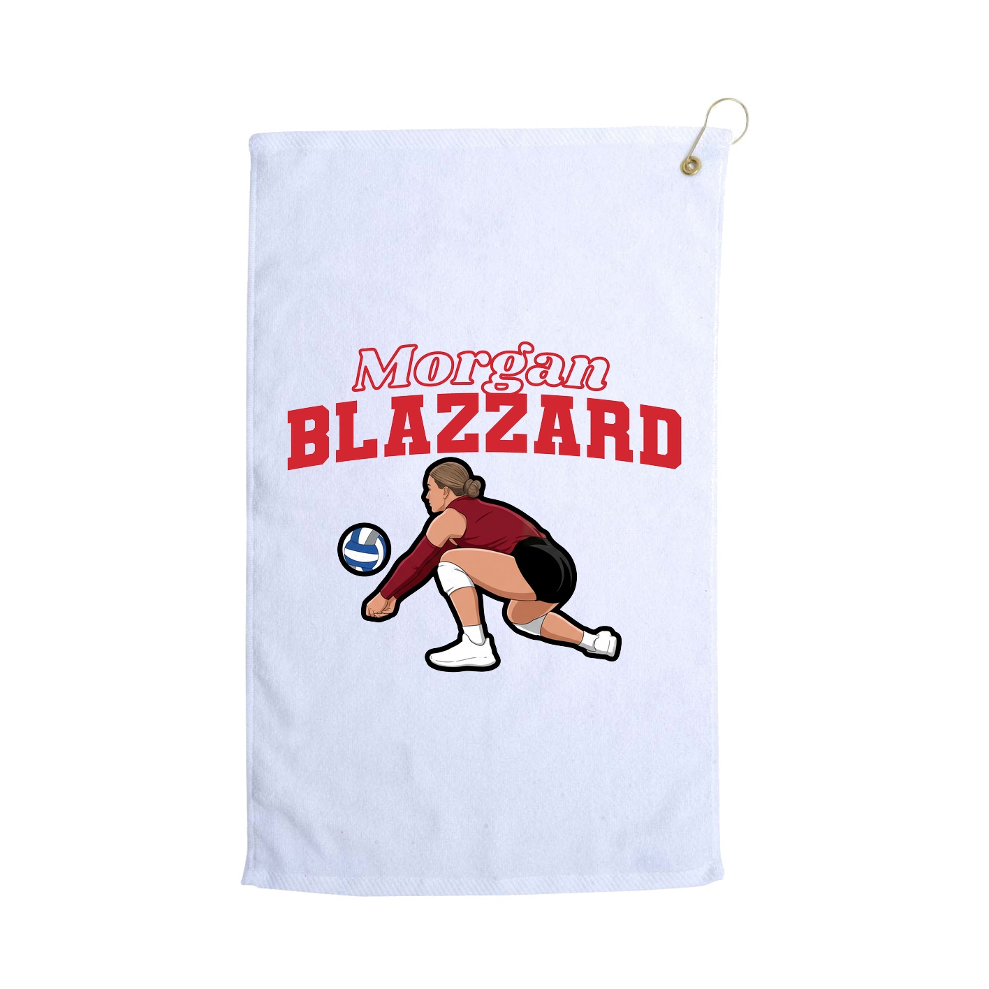 Golf Towel — Name Arch in White