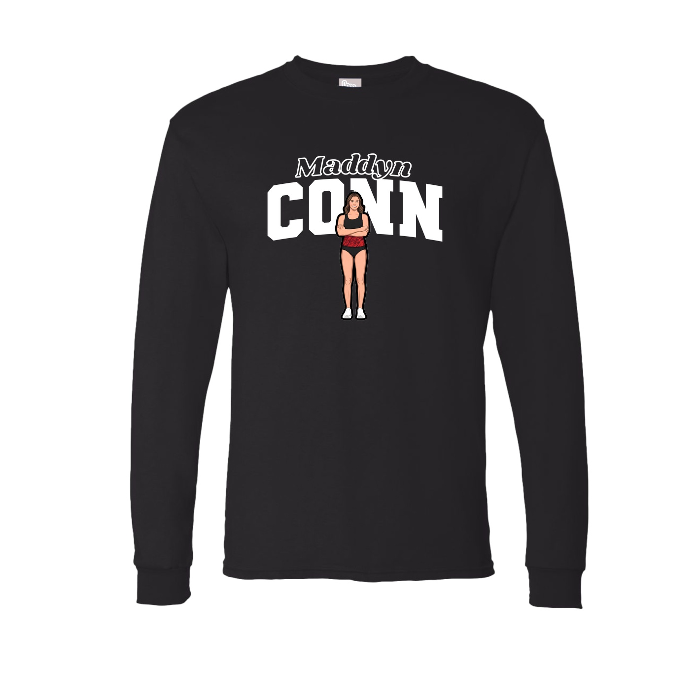 Long Sleeve Tee — Name Arch in Black