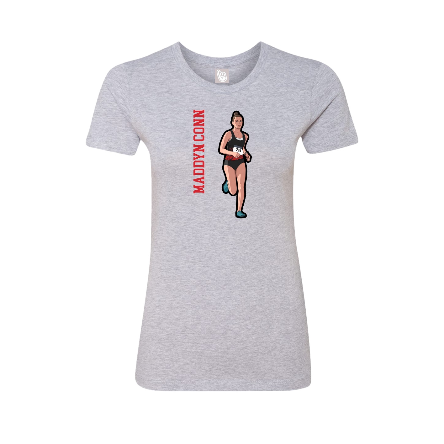 Womens Tee — Name Vertical in Grey