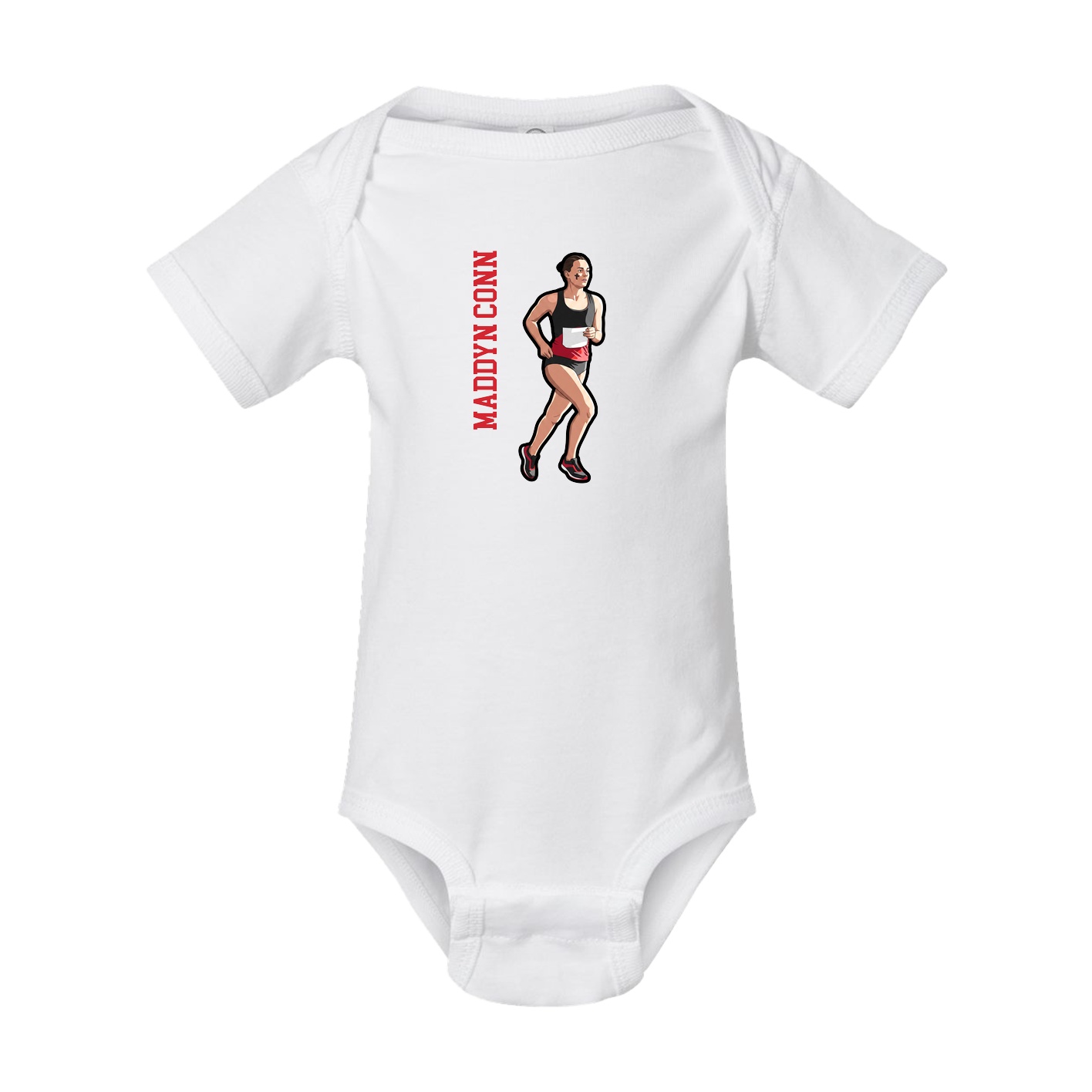 Baby Onesie — Name Vertical in White