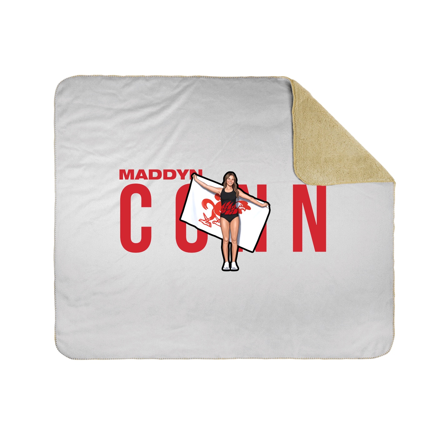 Throw Blanket — Player Name in White