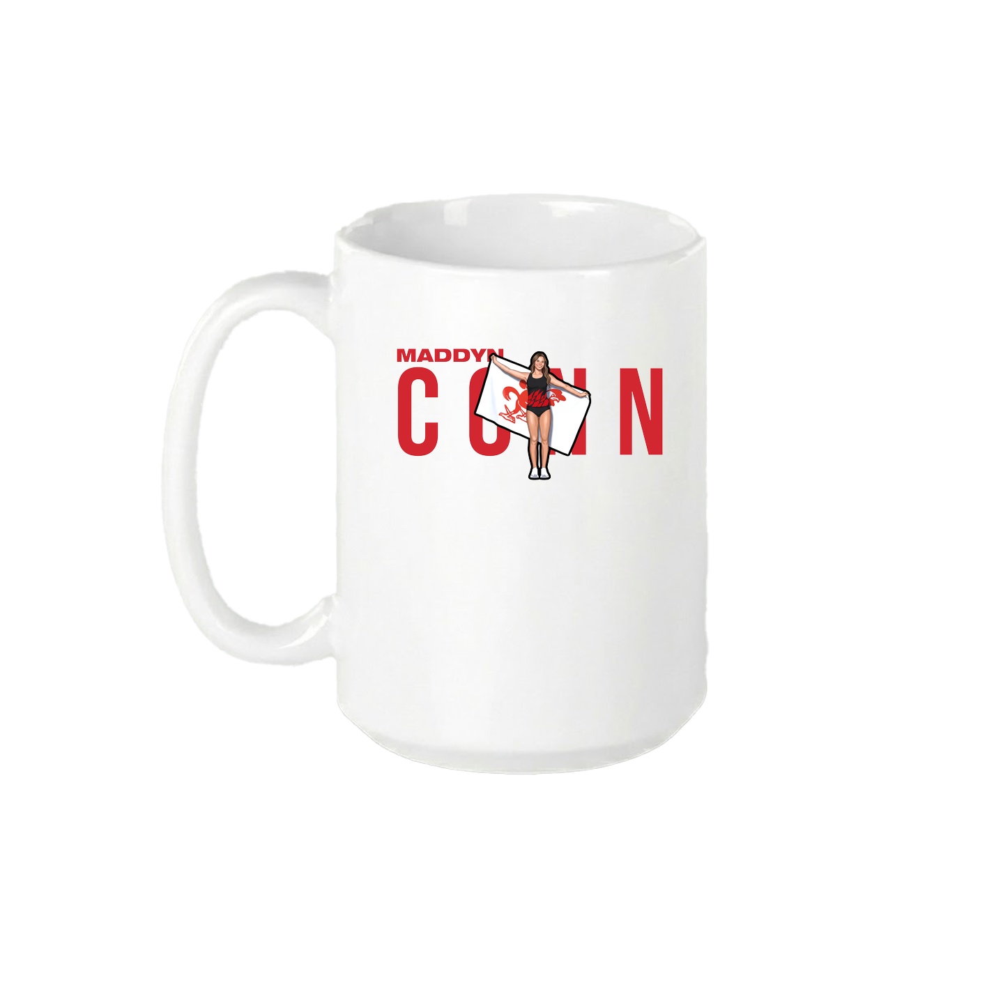 15oz Coffee Mug — Player Name in White