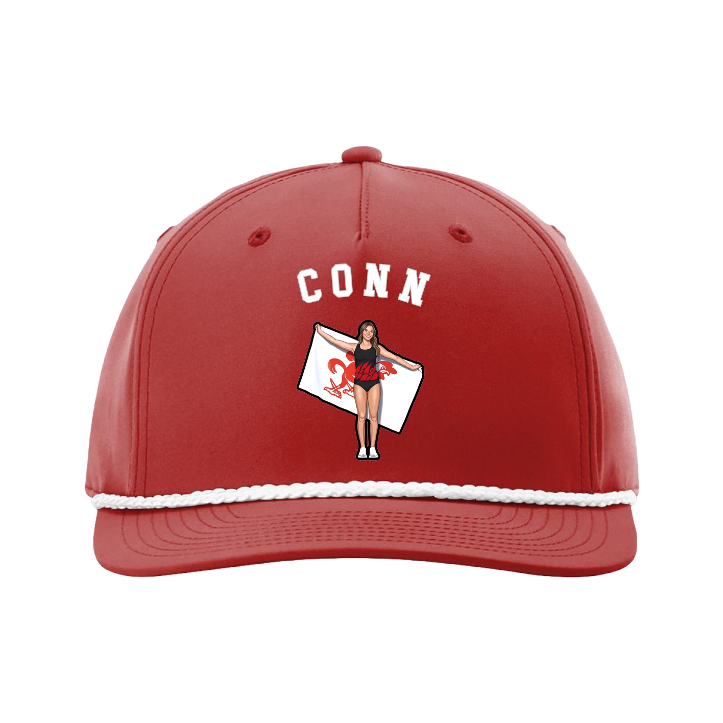 Five-Panel Classic Rope Cap — Shirsey Arch in Red