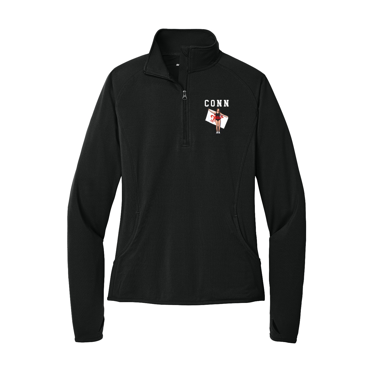 Women's Q-Zip Pullover — Shirsey in Black