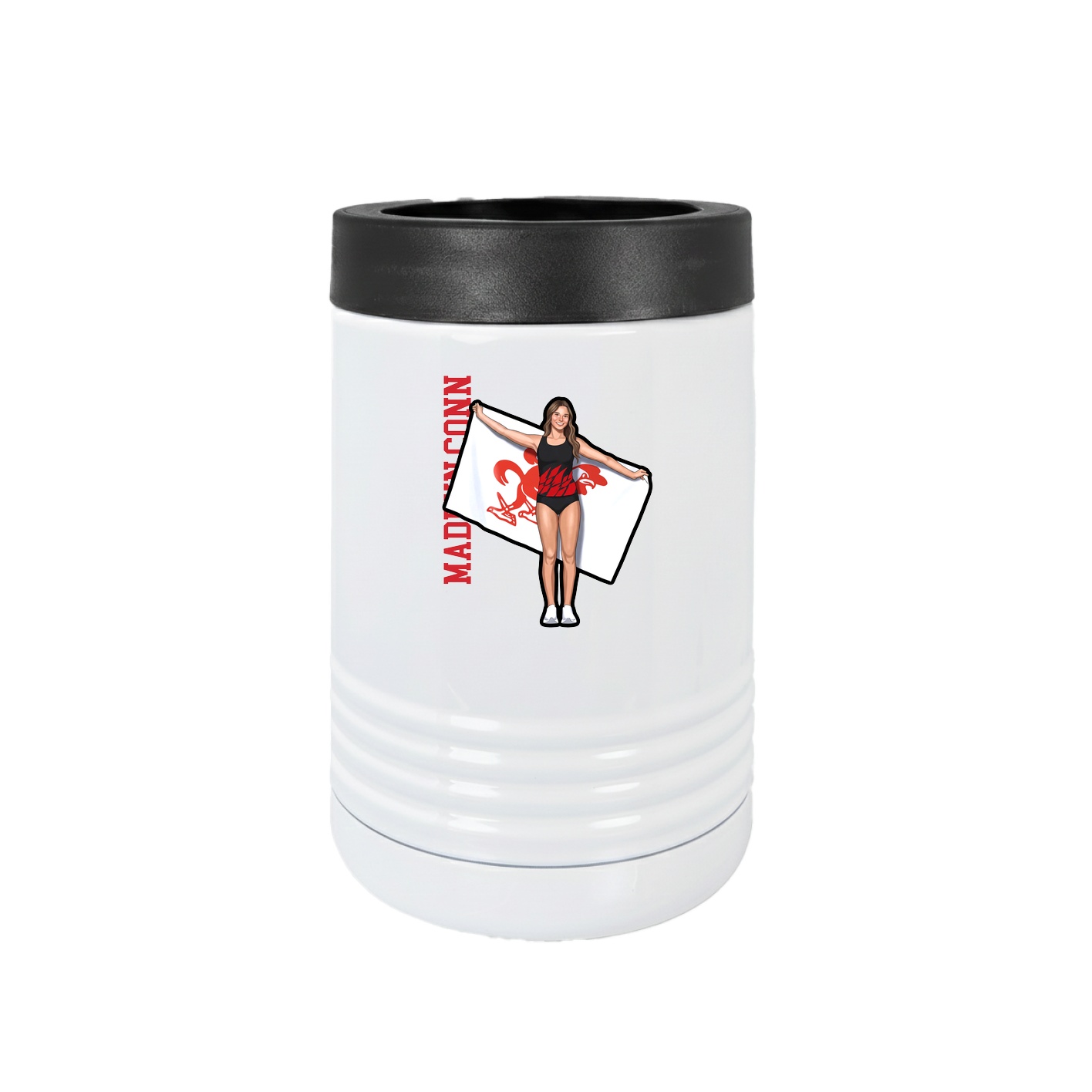 Beverage Holder — Name Vertical in White