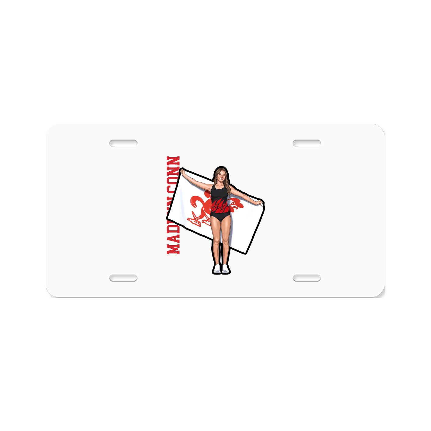 License Plate — Name Vertical in Classic