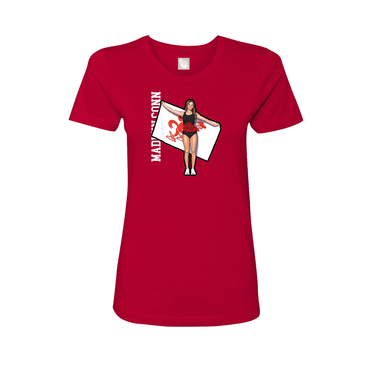 Womens Tee — Name Vertical in Red