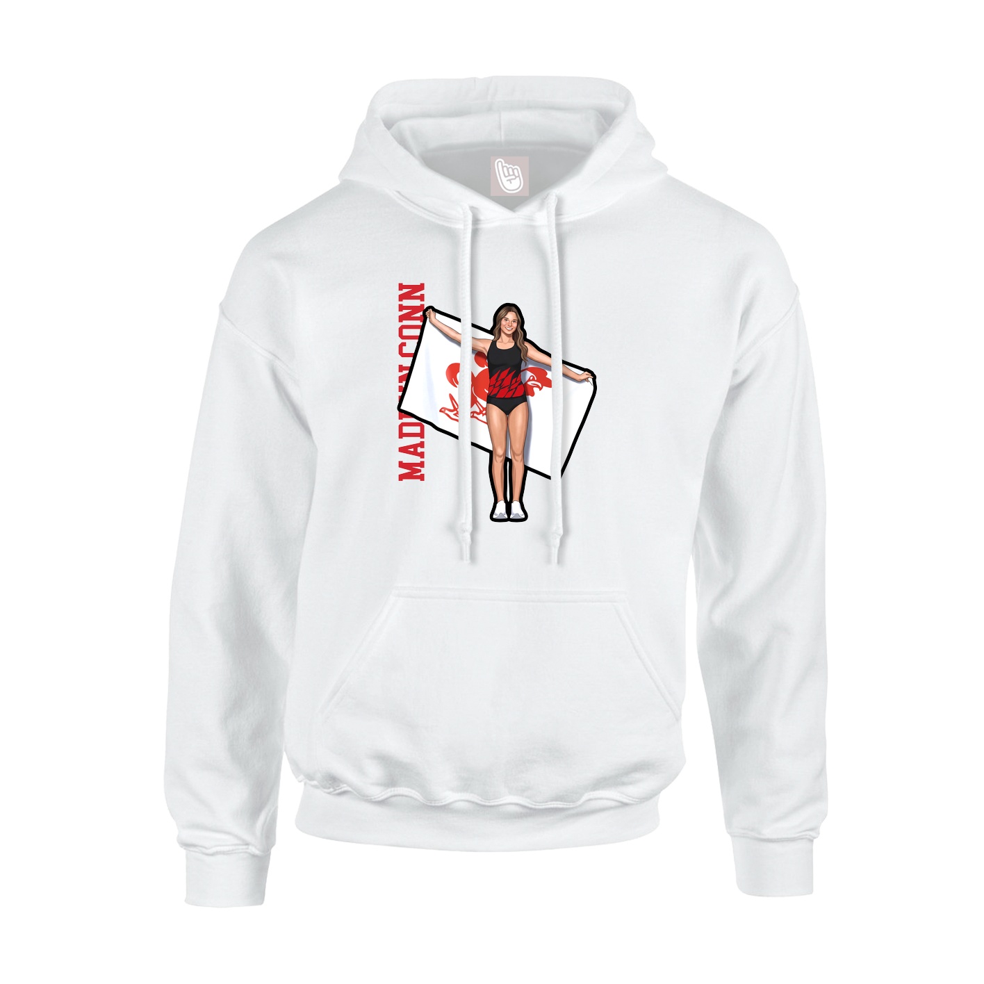 Hoodie — Name Vertical in White