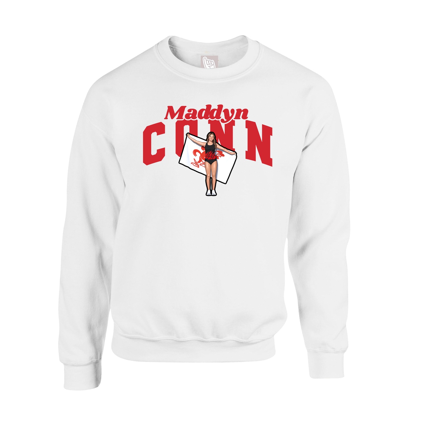 Fleece Crew — Signature Arch in White