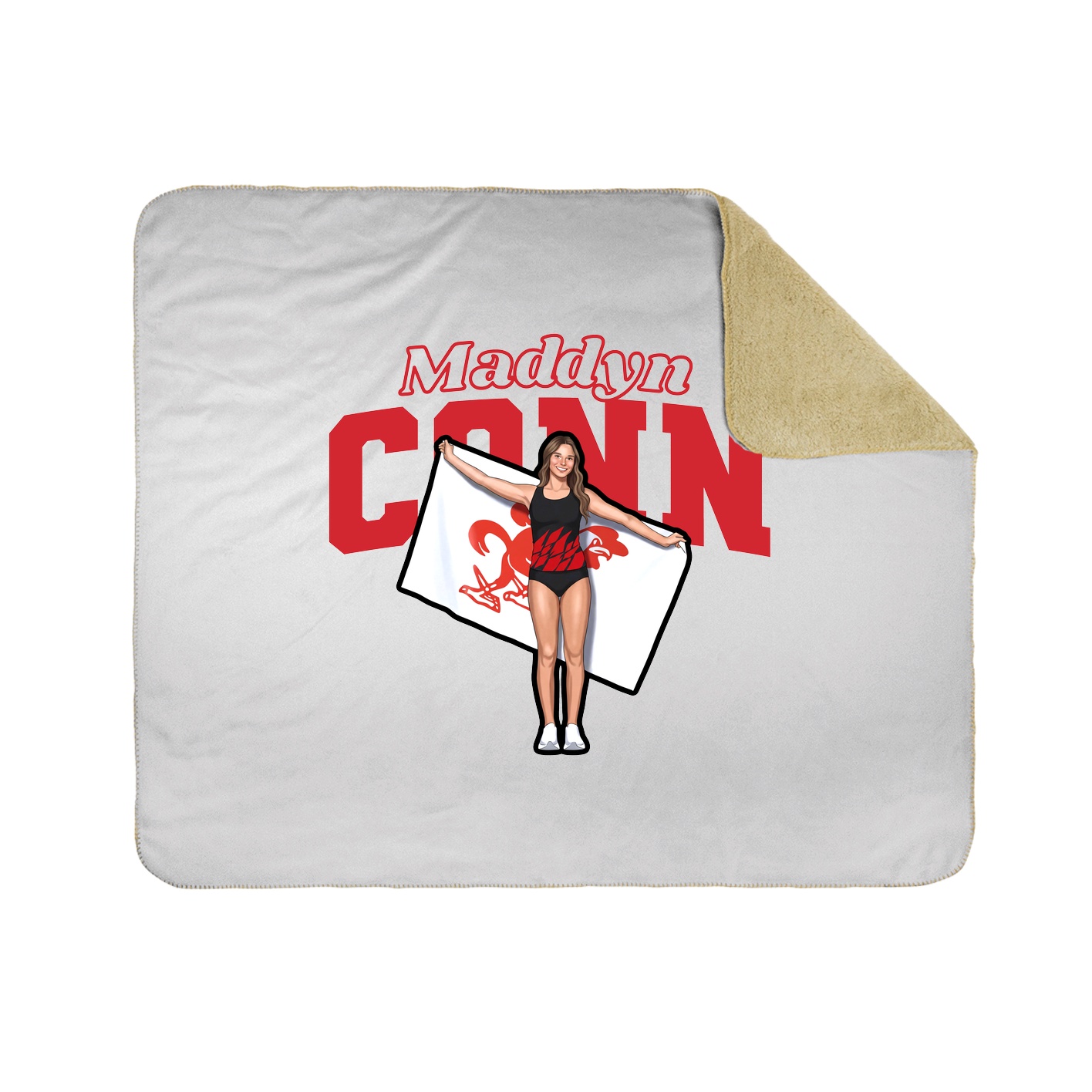 Throw Blanket — Name Arch in White