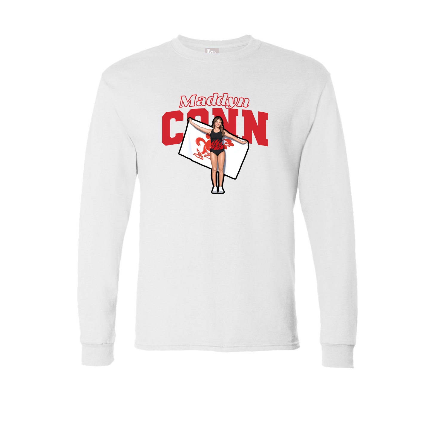 Long Sleeve Tee — Name Arch in White