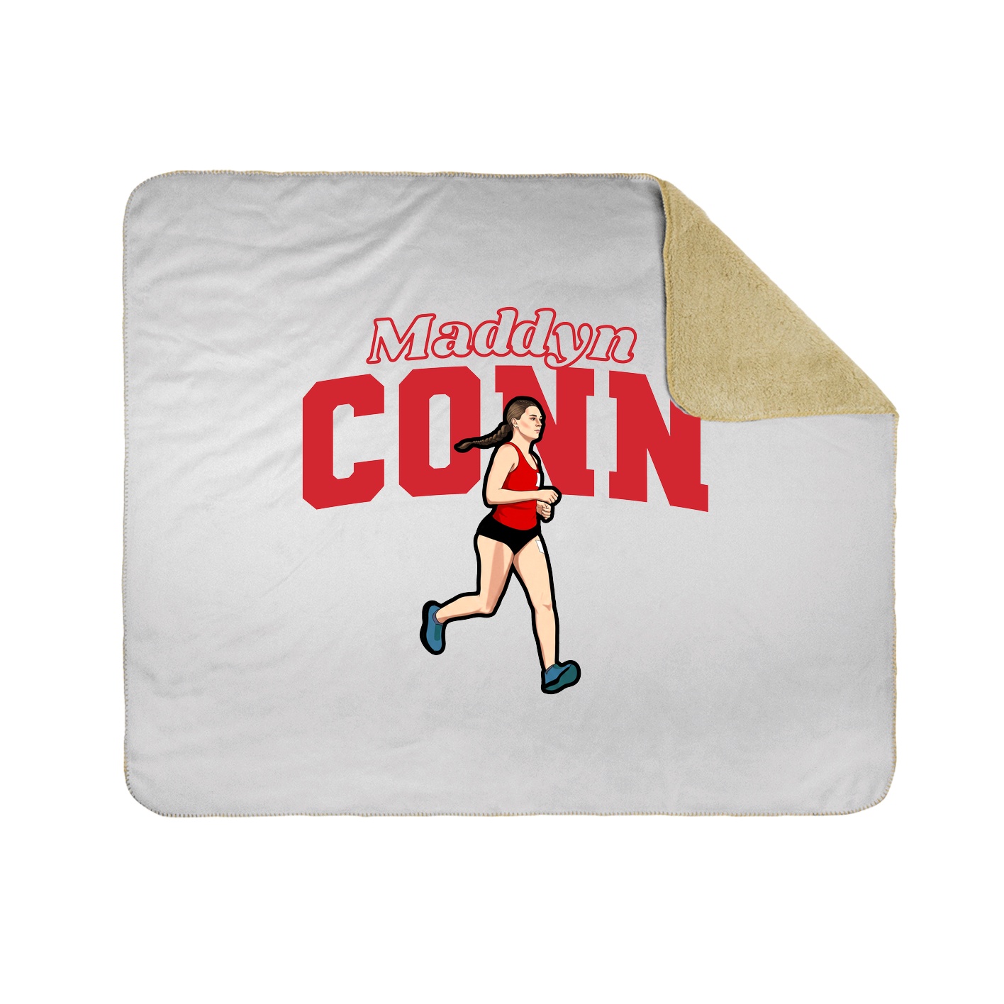 Throw Blanket — Name Arch in White