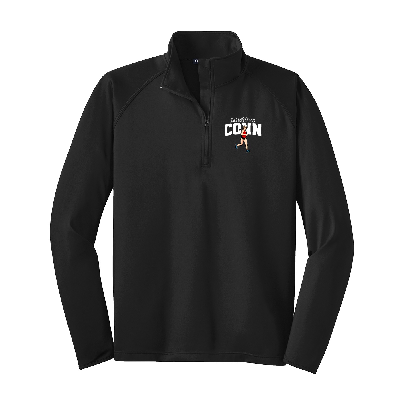Q-Zip Pullover — Name Arch in Black