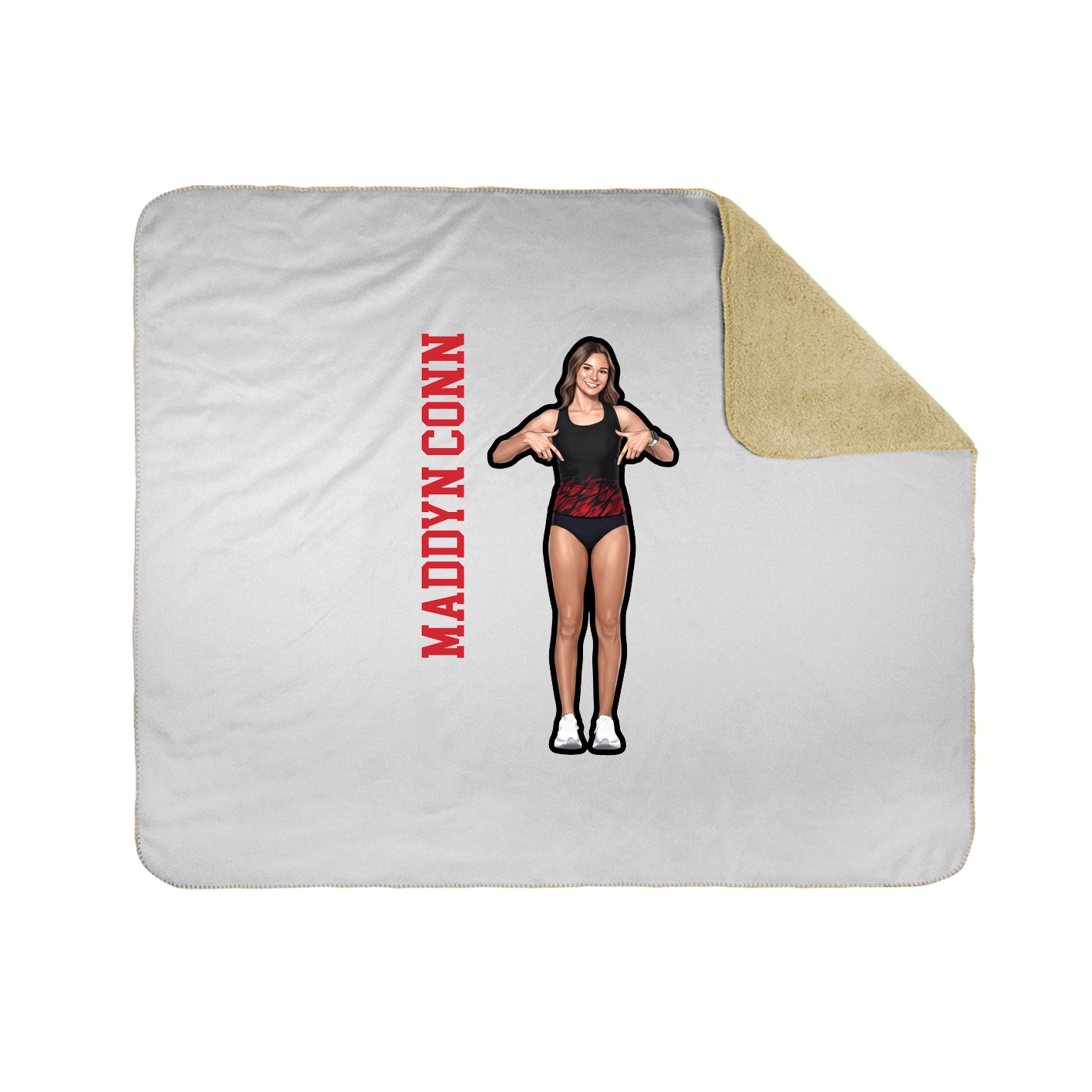 Throw Blanket — Name Vertical in White