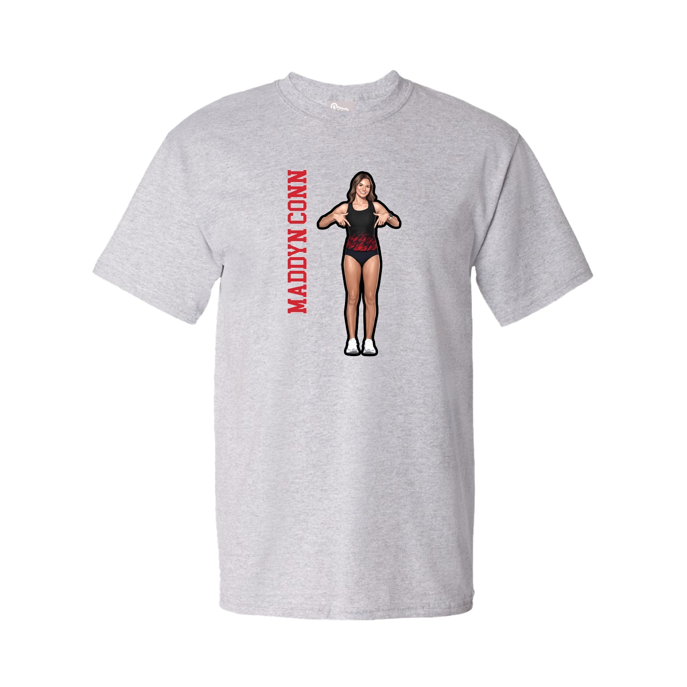 Youth Tee — Name Vertical in Grey