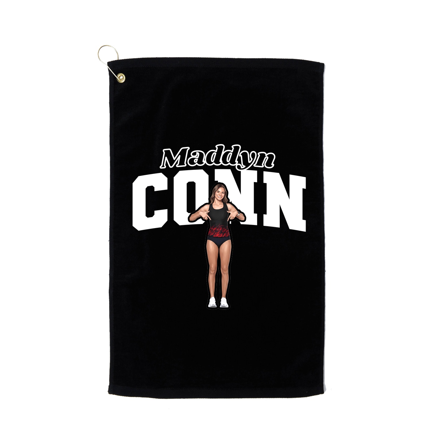Golf Towel — Name Arch in Black