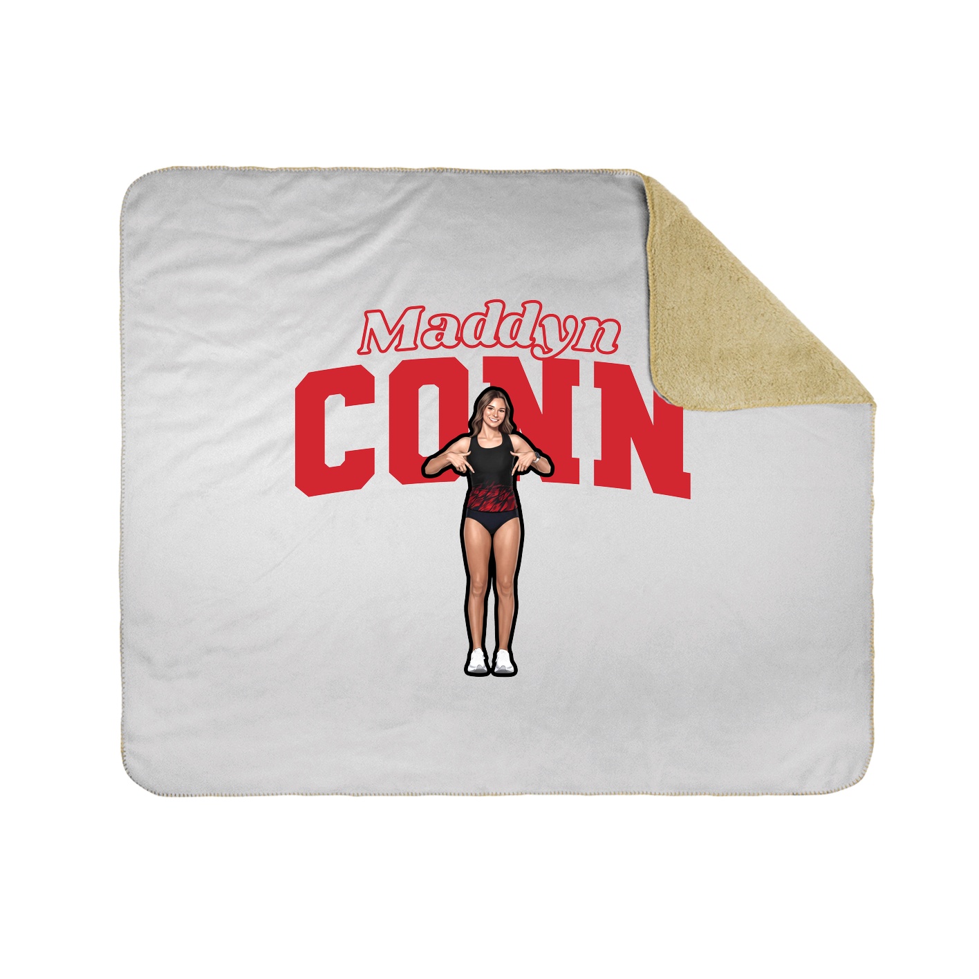 Throw Blanket — Name Arch in White