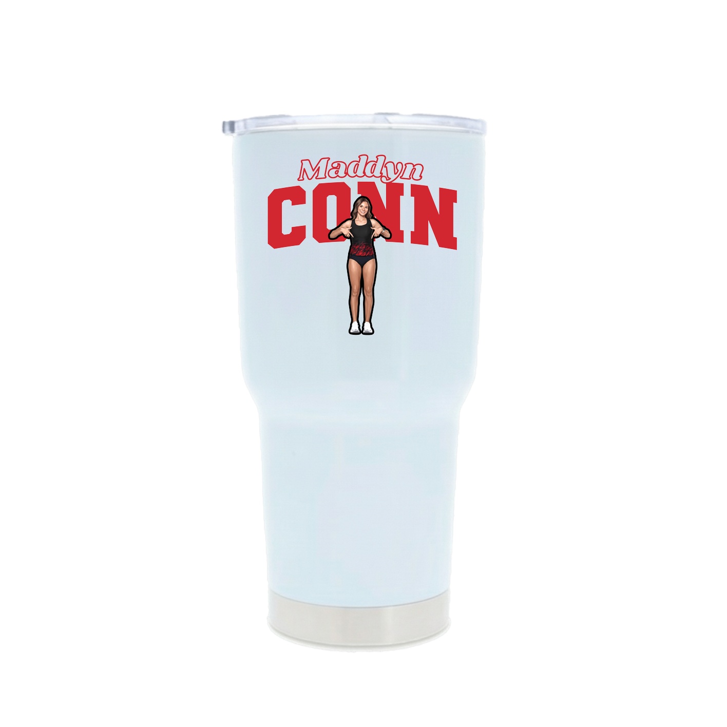 30oz Stainless Steel Tumbler — Name Arch in White